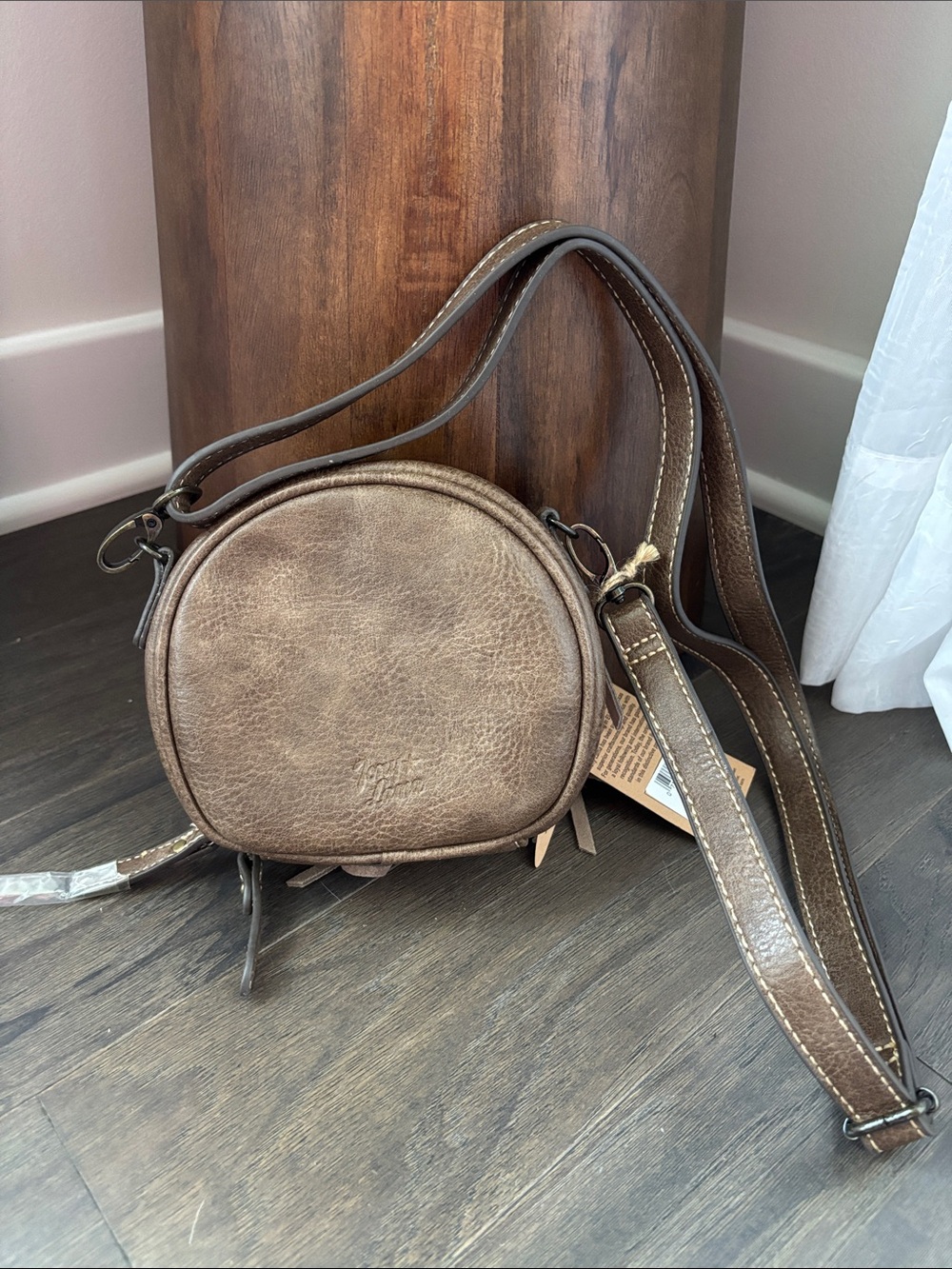 Tony Lama Genuine Leather accent,suede fringe.hair hide adjustable strap,canteen - Picture 3 of 13